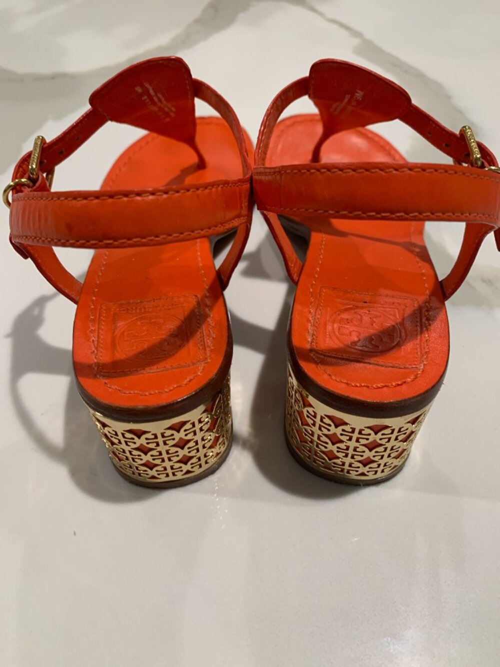 Tory Burch Audra Sandals in Tiger Lily - Picture 3 of 8